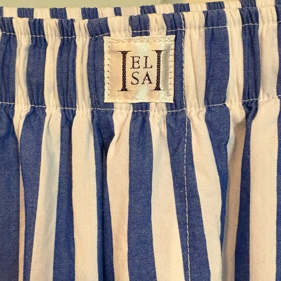 HELSA Cotton Poplin Stripe Pajama Pant in Bright Blue Stripe size XS/small - Picture 10 of 14